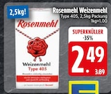 Weizenmehl Type 405 im EDEKA Prospekt Weizenmehl Type 405 von Rosenmehl im aktuellen EDEKA Prospekt für 2,49 €