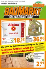 Globus-Baumarkt Prospekt für Berlin mit 20 Seiten Globus-Baumarkt Prospekt für Berlin: "WER BAUT BRAUCHT GLOBUS", 20 Seiten, 13.07.2020 - 18.07.2020