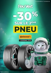 Prospectus Garages & Automobile Feu Vert en cours à Stains et alentours, "-30% SUR LE 2ÈME PNEU", 1 page, 23/09/2026 - 01/11/2026 Catalogue Garages & Automobile Feu Vert en cours à Stains et alentours, "-30% SUR LE 2ÈME PNEU", 1 page, 23/09/2026 - 01/11/2026