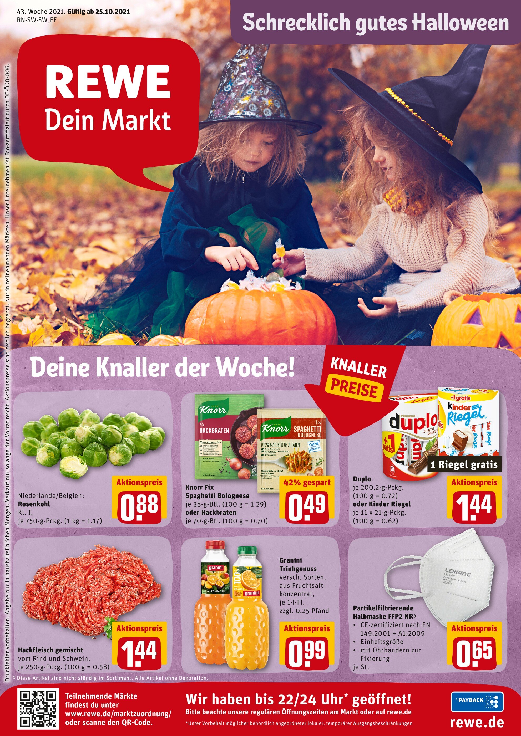 REWE Prospekt für Friedrichshafen mit 24 Seiten REWE Prospekt für Friedrichshafen: "Angebote im Markt", 24 Seiten, 25.10.2021 - 30.10.2021