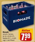 versch. Sorten im Angebot bei REWE in Bad Kreuznach versch. Sorten Angebote von Bionade bei REWE Bad Kreuznach für 7,99 €