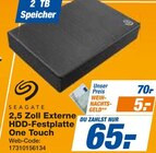 2,5 Zoll Externe HDD-Festplatte One Touch Angebote von Seagate bei HEM expert Waiblingen für 65,00 €