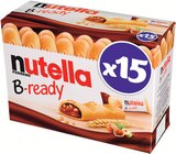 B-ready biscuits fourrés x15 - NUTELLA - Intermarché Hyper à Versailles B-ready biscuits fourrés x15 - NUTELLA en promo chez Intermarché Hyper Versailles à 2,70 €