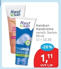 Handcreme von Handsan für 1,11 € bei budni im Angebot Handcreme von Handsan im aktuellen budni Prospekt
