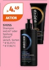 Shampoo oder Spülung Angebote von SYOSS bei Müller Mönchengladbach für 4,49 €