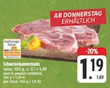 Aktuelles Schweinekammsteaks natur Angebot bei EDEKA in Fürth ab 1,19 €