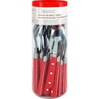 Ménagère 24 pièces Classic Rouge - CARREFOUR HOME à 7,49 € dans le catalogue Carrefour