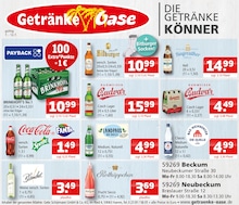 Getränke Oase Prospekt für Beckum mit 1 Seite Getränke Oase Prospekt für Beckum: "Aktuelle Angebote", 1 Seite, 07.07.2025 - 12.07.2025