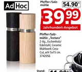 Pfeffer-/Salzmühle "Textura" von AdHoc im aktuellen Segmüller Prospekt für 39,99 €