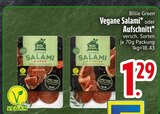 Aufschnitt im EDEKA Prospekt Vegane Salami von Billie Green im aktuellen EDEKA Prospekt für 1,29 €