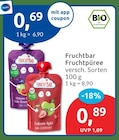 Fruchtpüree von Fruchtbar für 0,69 € bei budni im Angebot Fruchtpüree von Fruchtbar im aktuellen budni Prospekt