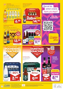 Bier im Netto Marken-Discount Prospekt "DER ORT, AN DEM DU IMMER AUSGEZEICHNETE PREISE FINDEST." mit 2 Seiten (Saarbrücken)