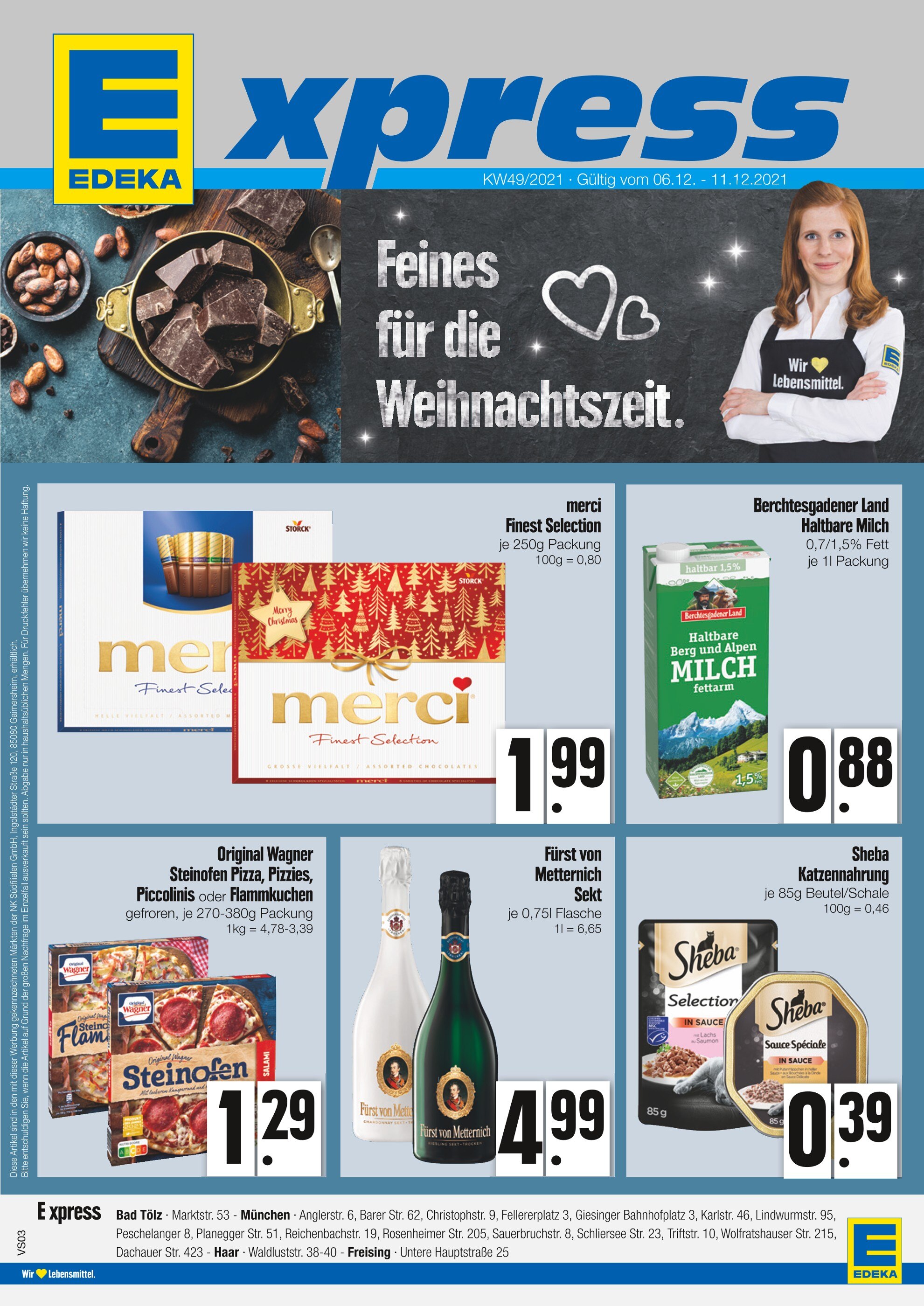 EDEKA Prospekt für Germering mit 4 Seiten EDEKA Prospekt für Germering: "Feines für die Weihnachtszeit.", 4 Seiten, 06.12.2021 - 11.12.2021