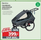 Fahrrad-Anhänger Kidgoo 1 im Angebot bei Marktkauf in Bietigheim-Bissingen Fahrrad-Anhänger Kidgoo 1 Angebote von Qeridoo bei Marktkauf Bietigheim-Bissingen für 399,00 €