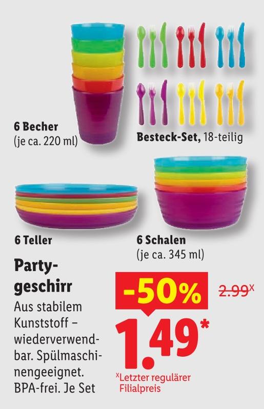 Partygeschirr 6 Schalen