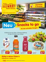 Netto Marken-Discount Prospekt "NEU - Snacks to go - Für den schnellen Hunger!", 2 Seiten, für München-Flughafen, 17.02.2020 - 22.02.2020 Netto Marken-Discount Prospekt "NEU - Snacks to go - Für den schnellen Hunger!", 2 Seiten, für München-Flughafen, 17.02.2020 - 22.02.2020