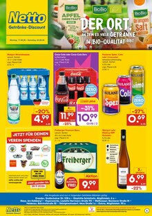 Cola im Netto Marken-Discount Prospekt "DER ORT, AN DEM DU IMMER AUSGEZEICHNETE PREISE FINDEST." mit 2 Seiten (Pirna)