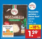 Aktuelle Mozzarella Angebote bei Netto Marken-Discount in Bonn Aktuelles Mozzarella gerieben – kleiner Kauf Angebot bei Netto Marken-Discount in Bonn ab 1,29 €