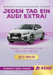LOTTO Hessen Prospekt für Fahrenbach mit 1 Seite LOTTO Hessen Prospekt für Fahrenbach: "Jeden Tag ein Audi Extra!", 1 Seite, 08.06.2026 - 14.06.2026