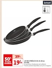 Promo LOT DE 3 POÊLES Ø 20-24-28 cm à 19,99 € dans le catalogue Auchan Supermarché à Wissembourg