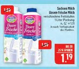 Unsere Frische Milch im Angebot bei Marktkauf in Görlitz Unsere Frische Milch Angebote von Sachsen Milch bei Marktkauf Görlitz für 1,19 €