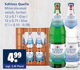 Mineralwasser im Angebot bei Getränkewelt in Meerbusch Mineralwasser Angebote von Schloss Quelle bei Getränkewelt Meerbusch für 4,99 €