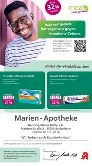 mea - meine apotheke Prospekt der KW 23 "Unsere Juni-Angebote" Aktueller mea - meine apotheke Prospekt "Unsere Juni-Angebote" Seite 1 von 4 Seiten