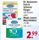 Farb & Schmutz Fänger oder Magic Leaves Waschblätter im Rossmann Prospekt Farb & Schmutz Fänger oder Magic Leaves Waschblätter von Dr. Beckmann im aktuellen Rossmann Prospekt für 2,99 €