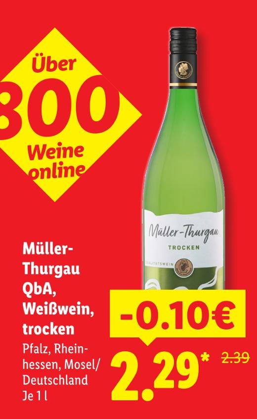 Müller-Thurgau QbA, Weißwein, trocken