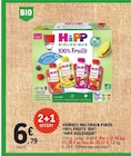 Gourdes multipack purée 100% fruits bio - HIPP BIOLOGIQUE en promo à 6,79 € chez E.Leclerc Gourdes multipack purée 100% fruits bio - HIPP BIOLOGIQUE dans le catalogue E.Leclerc