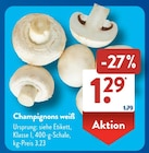 Aktuelle Champignons Angebote bei ALDI SÜD in Duisburg Aktuelles Champignons weiß Angebot bei ALDI SÜD in Duisburg ab 1,29 €