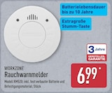 Rauchwarnmelder von WORKZONE für 6,99 € bei ALDI Nord im Angebot Rauchwarnmelder von WORKZONE im aktuellen ALDI Nord Prospekt