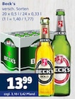Bier im Angebot bei Getränkewelt in Kaarst Bier Angebote von Beck's bei Getränkewelt Kaarst für 13,99 €