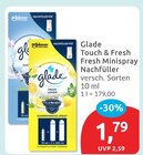 Touch & Fresh Fresh Minispray Nachfüller von Glade für 1,79 € bei budni im Angebot Touch & Fresh Fresh Minispray Nachfüller von Glade im aktuellen budni Prospekt