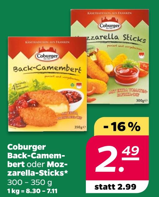 Back-Camembert oder Mozzarella-Sticks