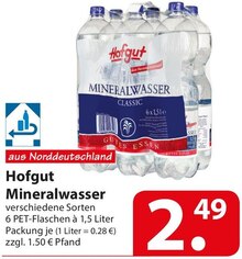 Hofgut Mineralwasser bei famila Nordost in Bremen Hofgut Mineralwasser im Angebot bei famila Nordost Bremen für 2,49 €