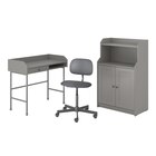 Aktuelles Schreibtisch+Aufbewahrungskombi und Drehstuhl grau Angebot bei IKEA in Frankfurt (Main) ab 277,99 €