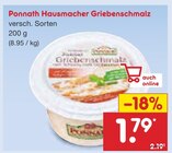 Hausmacher Griebenschmalz im Angebot bei Netto Marken-Discount in Wiesbaden Hausmacher Griebenschmalz Angebote von Ponnath bei Netto Marken-Discount Wiesbaden für 1,79 €