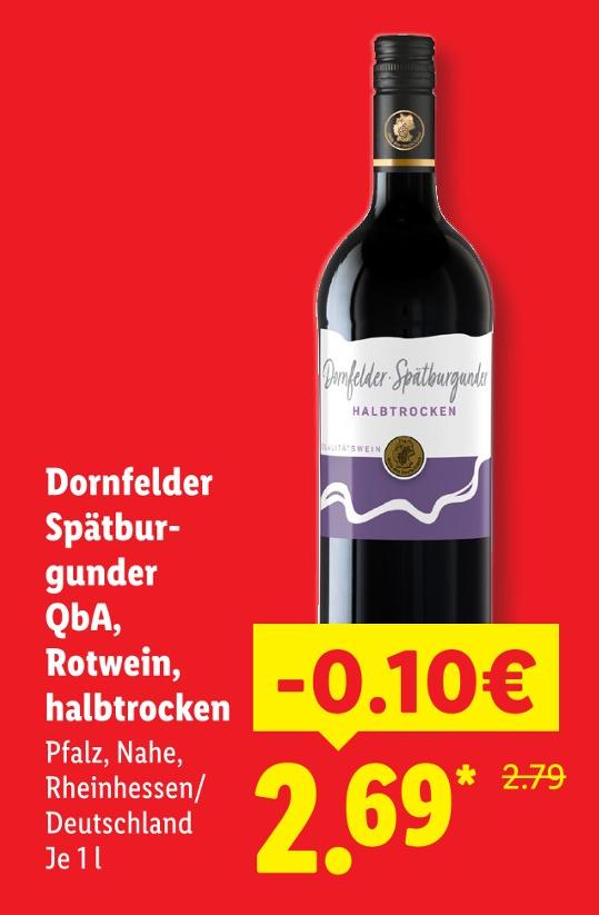 Dornfelder Spätburgunder QbA, Rotwein, halbtrocken