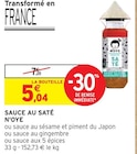 Sauce au saté - N'OYE - Intermarché à Angers Sauce au saté - N'OYE en promo chez Intermarché Angers à 5,04 €