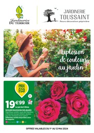 Prospectus Jardineries du terroir à Bar-sur-Aube, "Explosion de couleurs au jardin !", 4 pages, 01/05/2024 - 12/05/2024