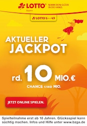 Aktueller LOTTO Bayern Kaufhaus Prospekt in Werneck und Umgebung, "Aktueller Jackpot rund 10 Mio. €" mit 1 Seite, 05.08.2024 - 07.08.2024