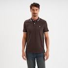 Polo manches courtes bords contrastés marron foncé homme dans le catalogue La Halle