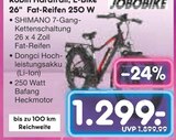 Robin Hardtail, E-Bike 26" Fat-Reifen 250 W Angebote von Jobbike bei Netto Marken-Discount Nettetal für 1.299,00 €