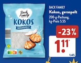 Kokos, geraspelt von Back Family für 1,11 € bei ALDI SÜD im Angebot Kokos, geraspelt von Back Family im aktuellen ALDI SÜD Prospekt