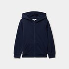 Sweat zippé à capuche en molleton bleu marine garçon - La Halle Sweat zippé à capuche en molleton bleu marine garçon à 8,99 € dans le catalogue La Halle