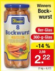 Bockwurst von Winners für 2,22 € bei Zimmermann im Angebot Bockwurst von Winners im aktuellen Zimmermann Prospekt