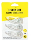Promo Pack de 3 rubans correcteurs - 5 m - Les Prix Mini à 1,39 € dans le catalogue Bureau Vallée à Redon