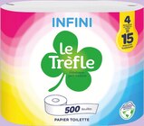 Papier hygiénique infini x4 = 15 rouleaux - LE TREFLE en promo chez Intermarché Super Papier hygiénique infini x4 = 15 rouleaux - LE TREFLE dans le catalogue Intermarché Super