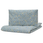 Bettwäsche-Set f Babybett, 2-teilig blau/weiß Blumenmuster bei IKEA im Saarlouis Prospekt für 11,99 €